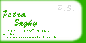 petra saghy business card